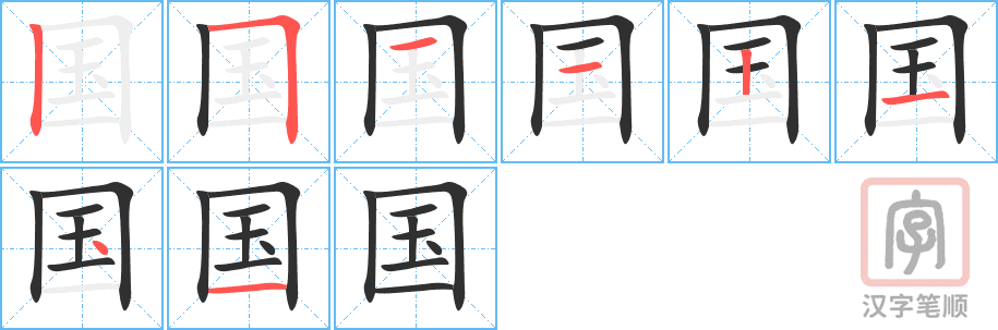 Cách viết chi tiết chữ Quốc trong tiếng Hán