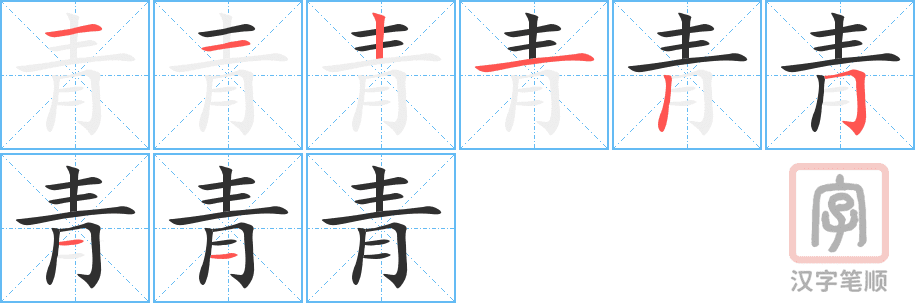 Hướng dẫn chi tiết cách viết chữ Thanh 青