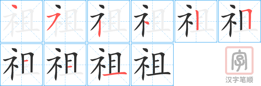 Cách viết chi tiết chữ Tổ trong tiếng Hán