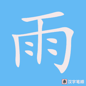 Cách viết nhanh chữ Vũ trong tiếng Hán 雨