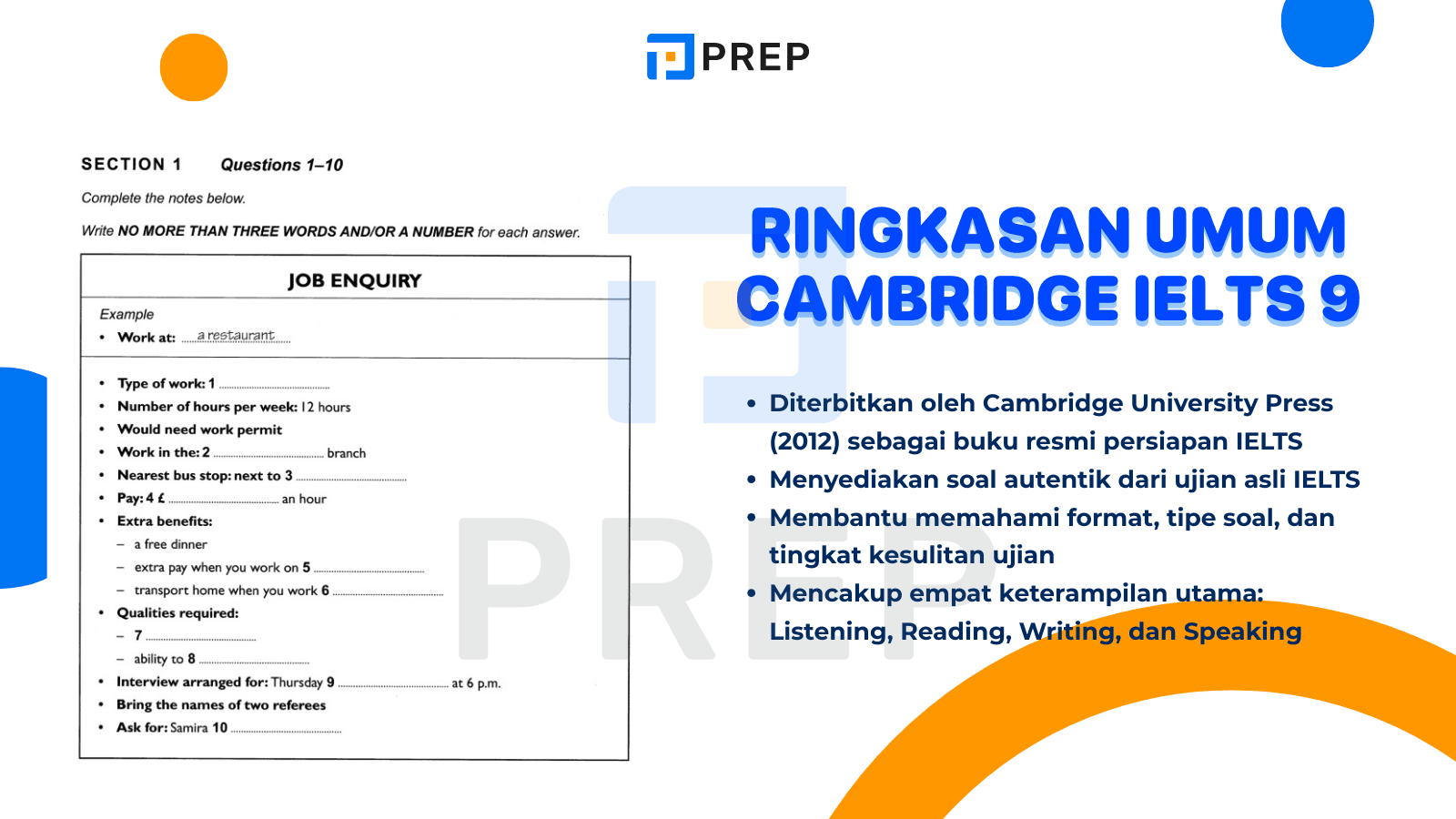 Ringkasan Umum Cambridge IELTS 9