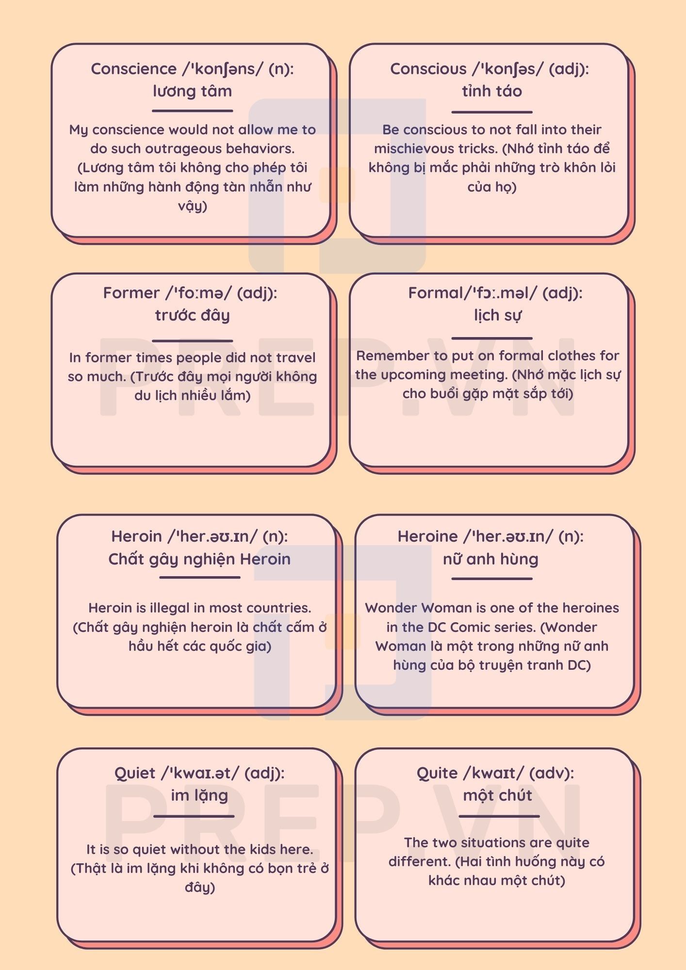 Phân biệt các cặp từ dễ nhầm lẫn trong tiếng Anh PREP
