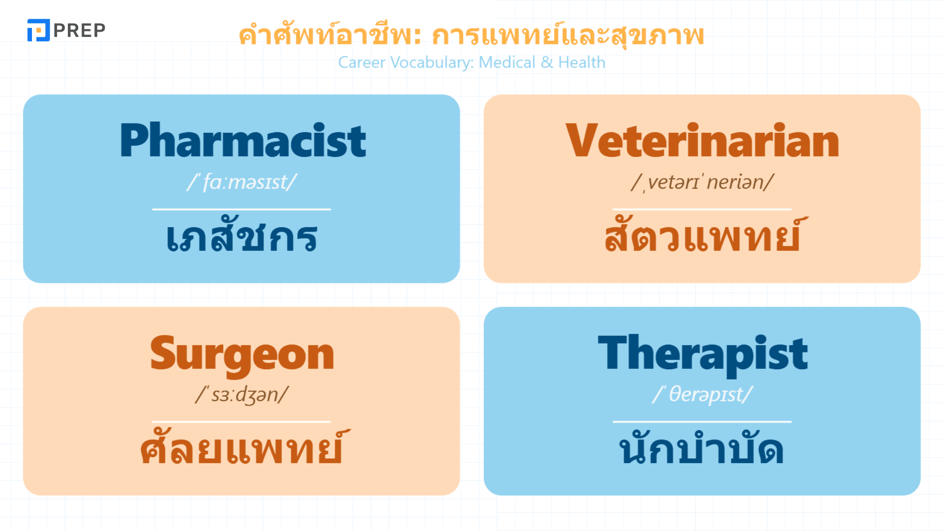 คำศัพท์อาชีพ ภาษาอังกฤษ ที่คุณต้องรู้