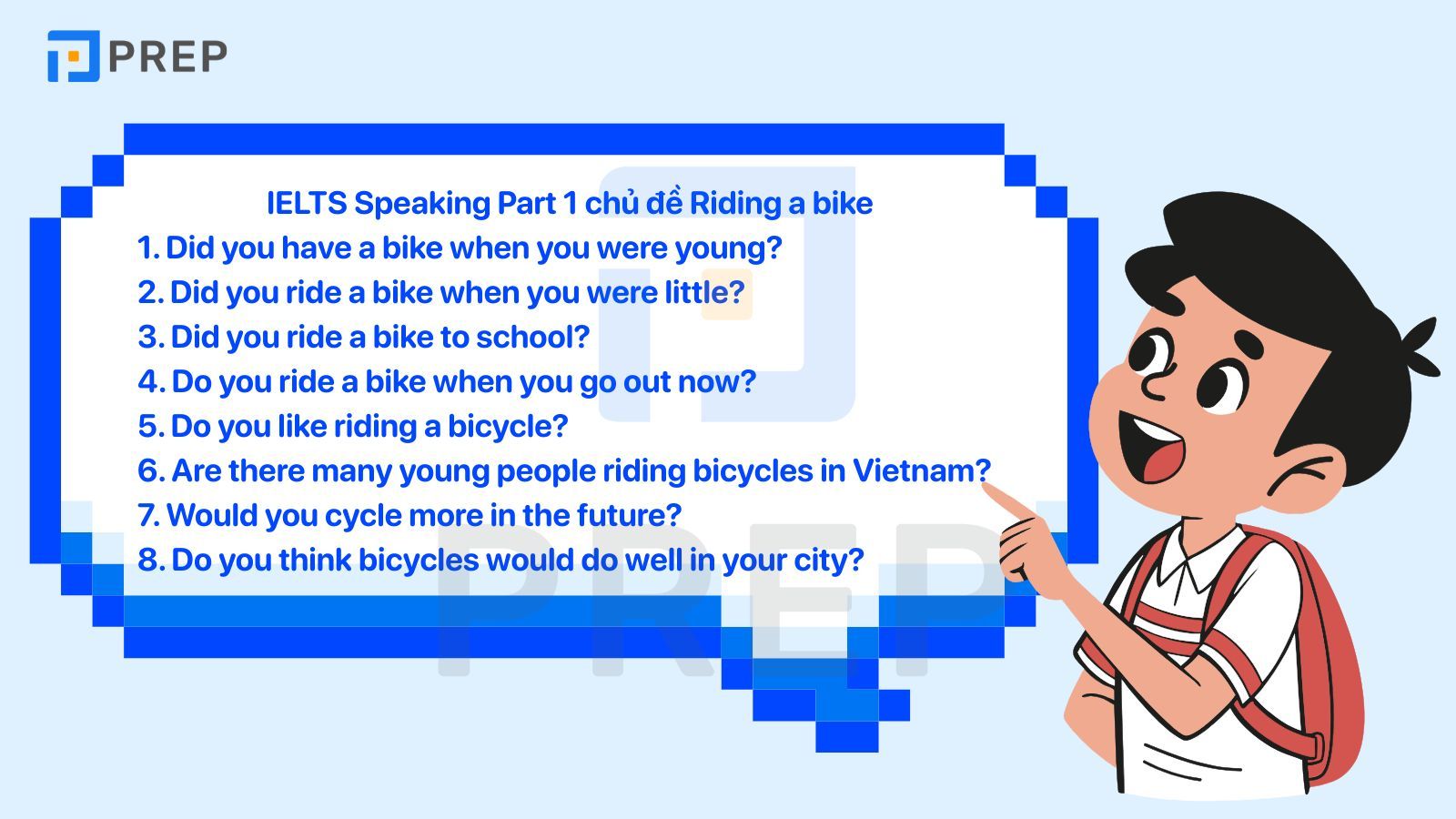IELTS Speaking Part 1 chủ đề Riding a bike