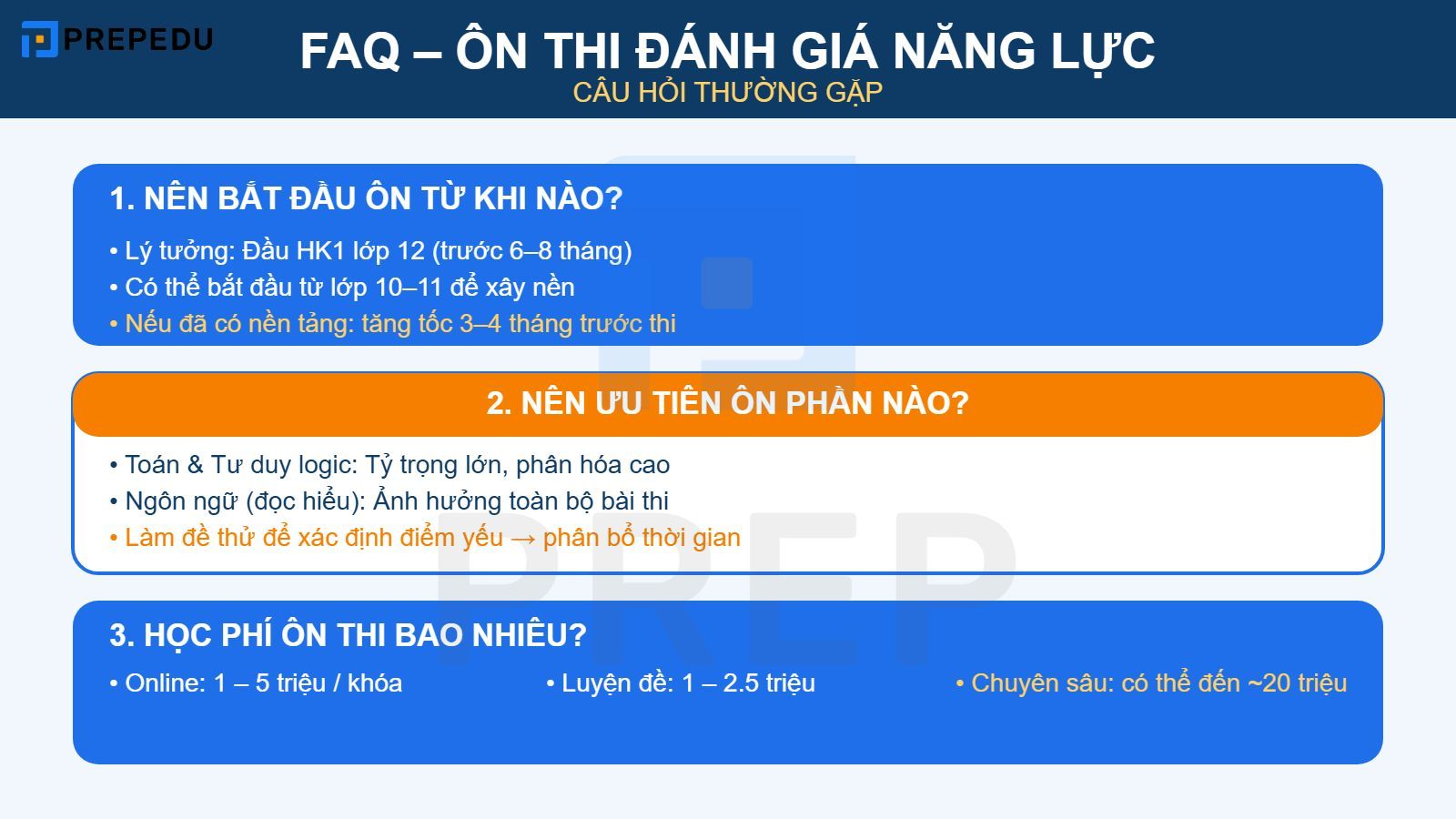 Câu hỏi thường gặp về ôn thi Đánh giá năng lực 
