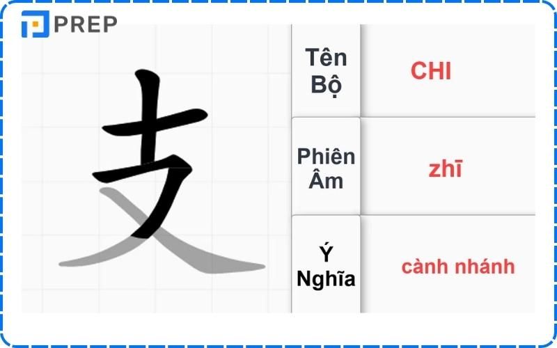 Cấu tạo chữ Chi trong tiếng Trung