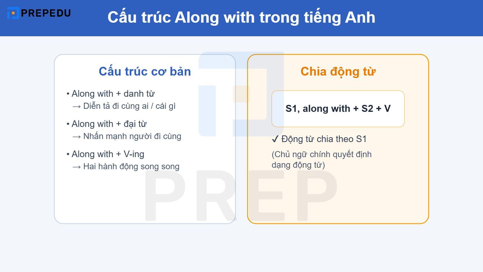 Cấu trúc Along with trong tiếng Anh
