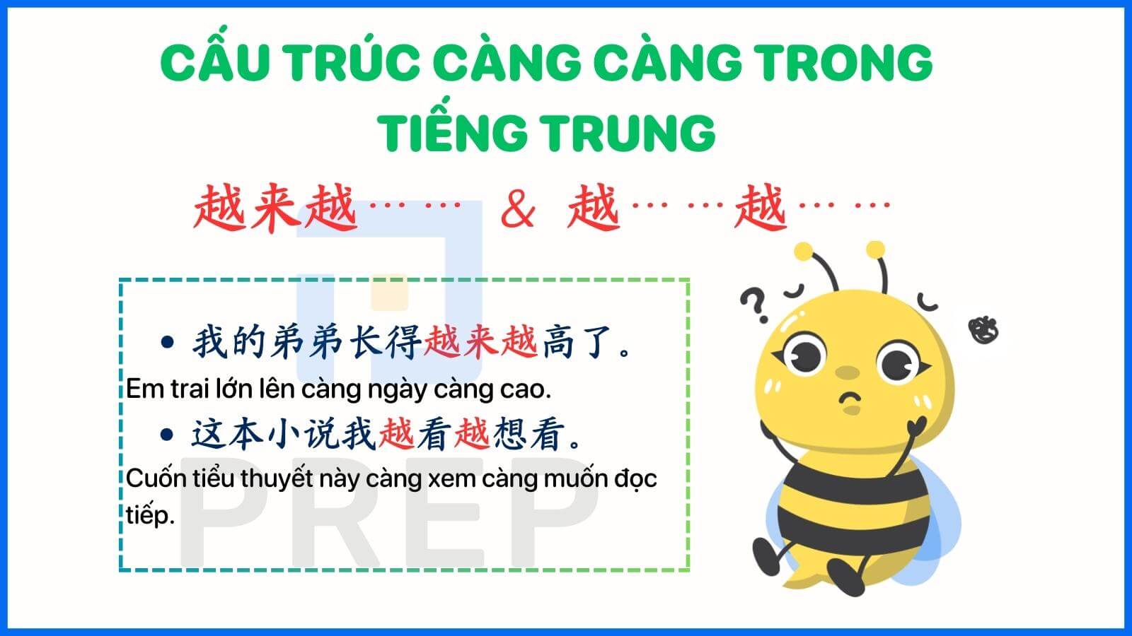 Cấu trúc càng càng trong tiếng Trung 越来越 và 越……越……