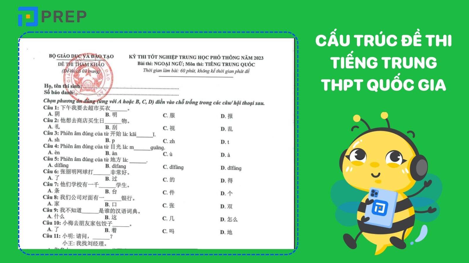 Các chủ điểm ngữ pháp tiếng trung thi thpt quốc gia