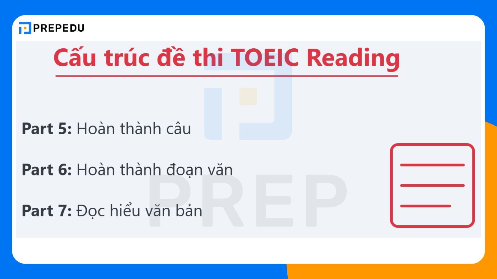 Cấu trúc đề thi TOEIC Reading