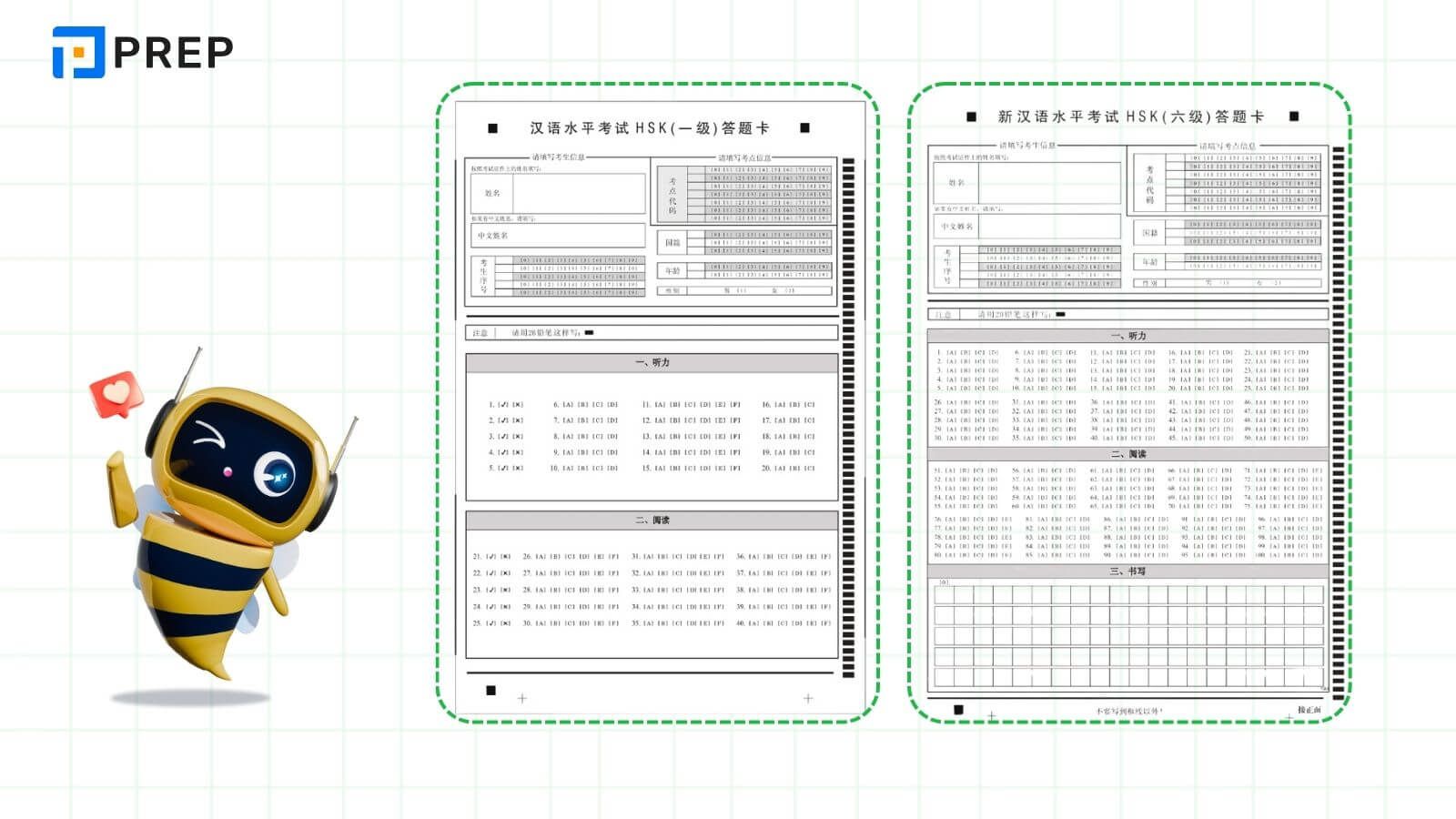 Cấu trúc mẫu giấy thi HSK