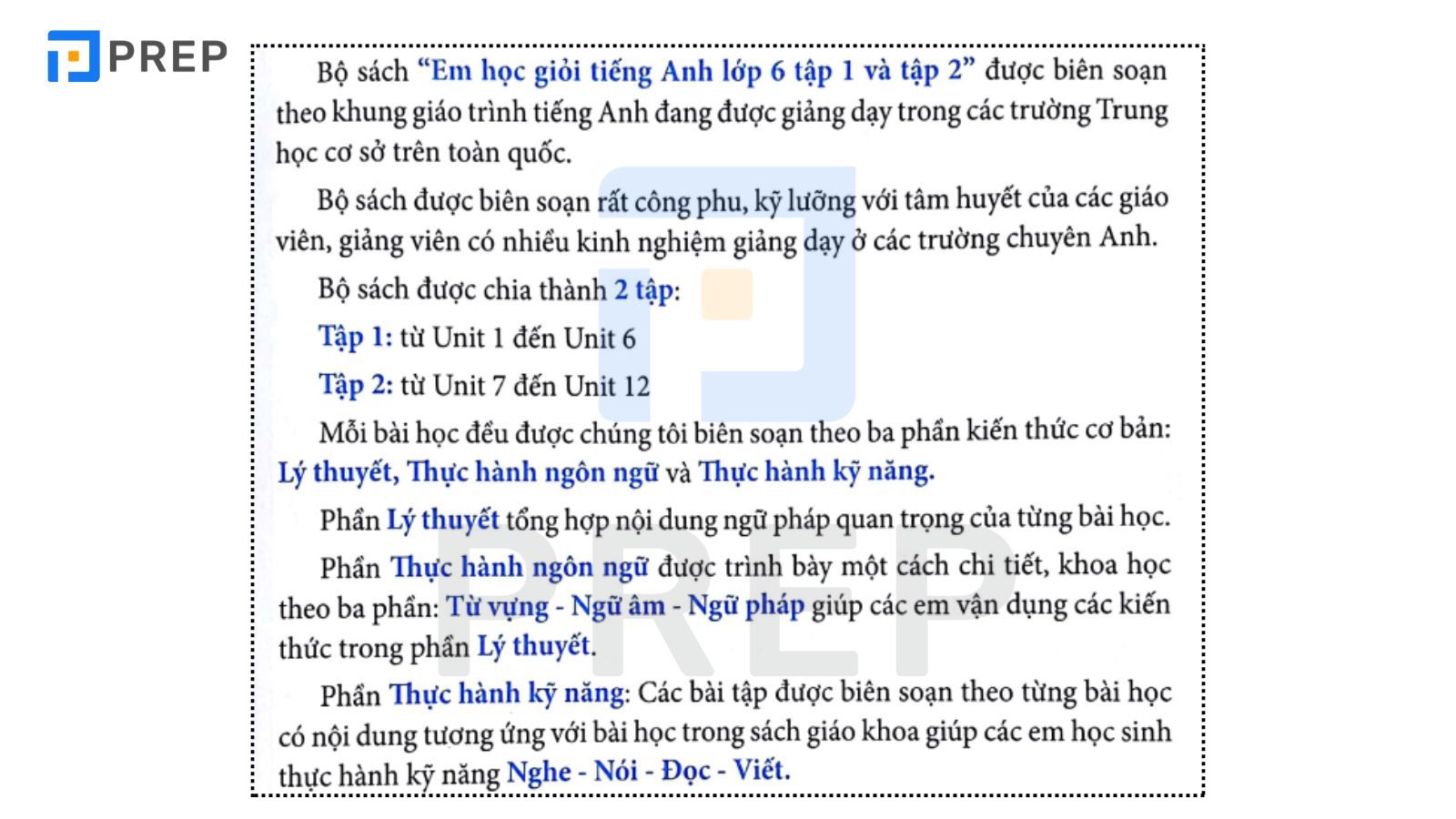 Cấu Trúc Nội Dung Sách Em Học Giỏi Tiếng Anh Lớp 6