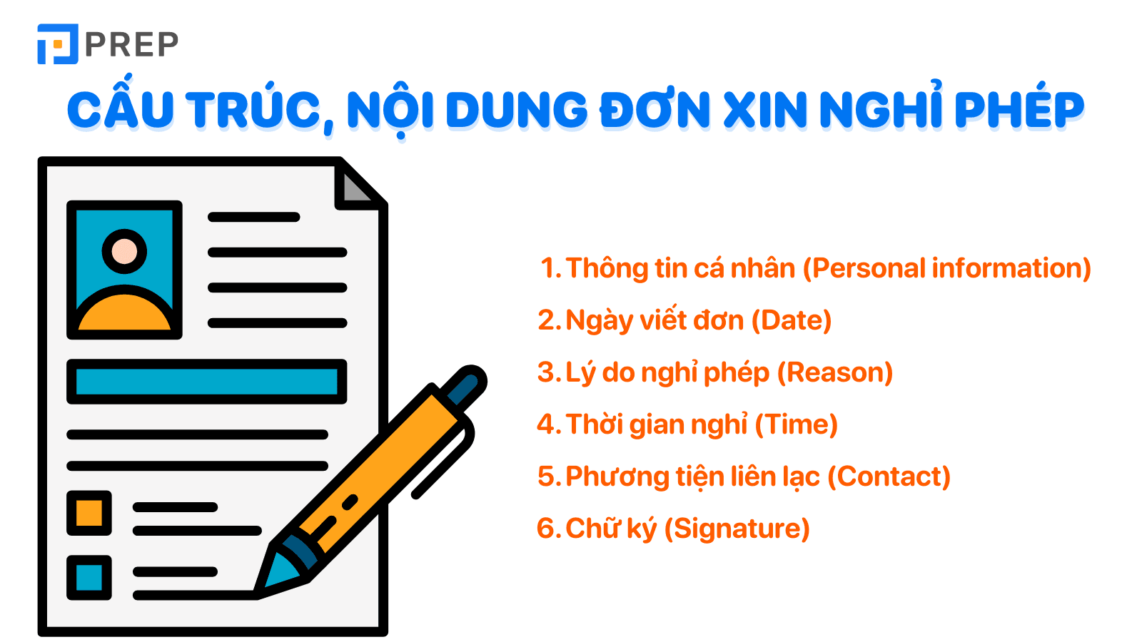 Cấu trúc, nội dung trong đơn xin nghỉ phép tiếng Anh