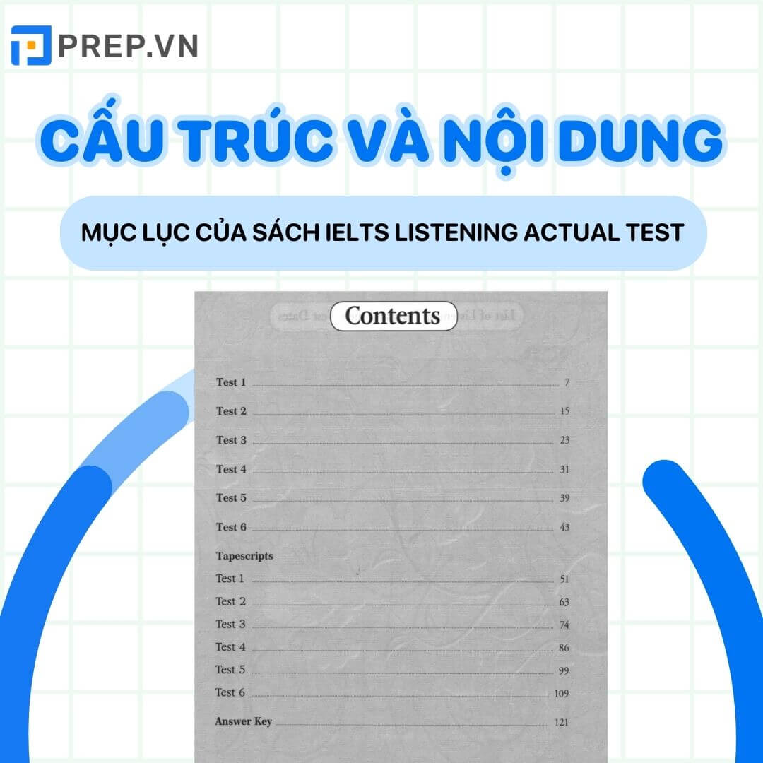 Cấu trúc và nội dung trong cuốn IELTS Listening Actual Test
