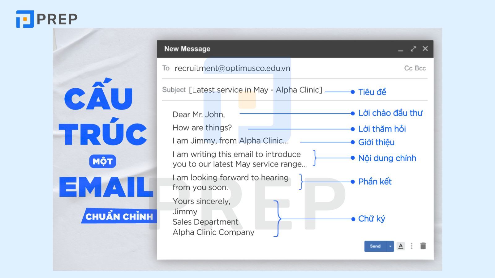Cấu trúc viết email tiếng Anh chuẩn chỉnh