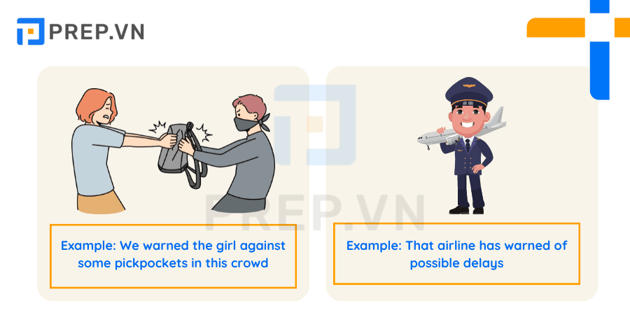 Cấu trúc Warn diễn tả hành động cảnh báo