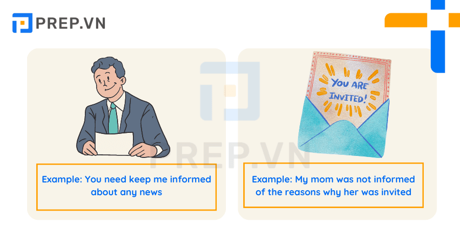 Cấu trúc Notify/ inform: thông báo với ai về việc gì đó