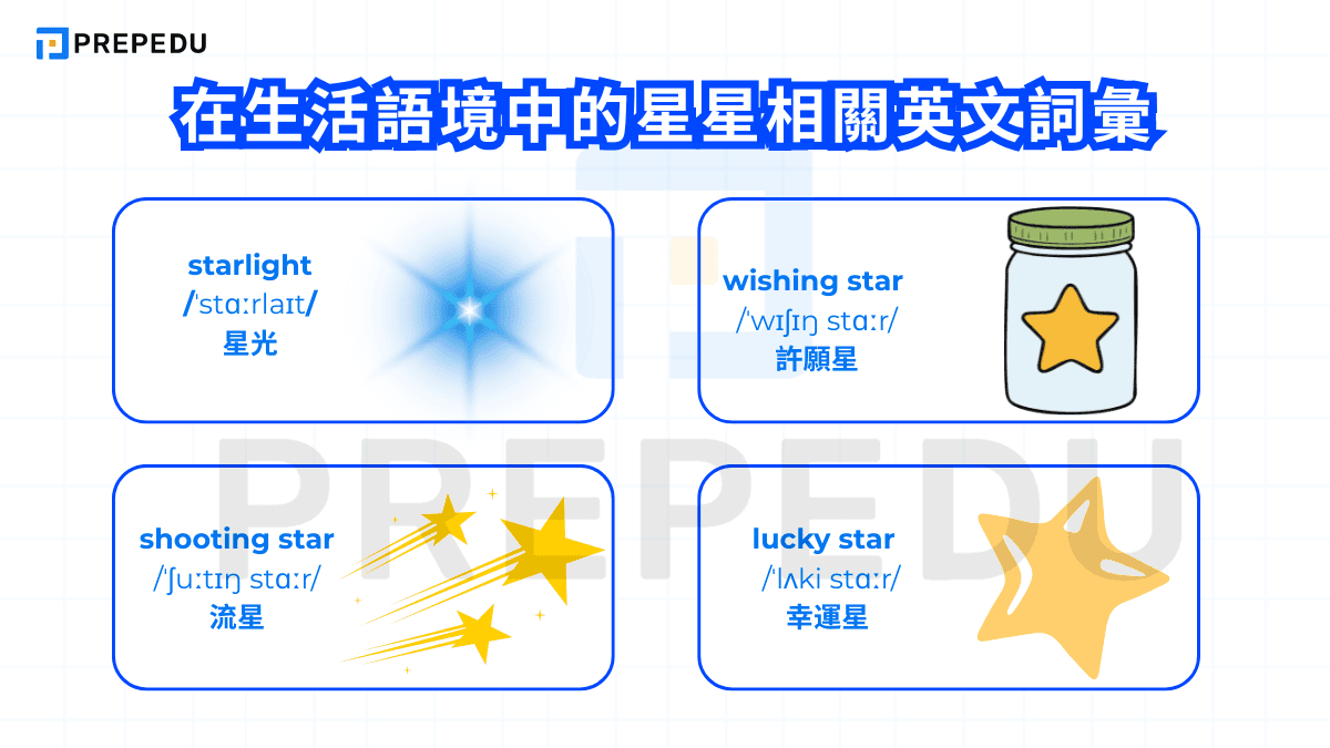 在生活語境中的星星相關英文詞彙