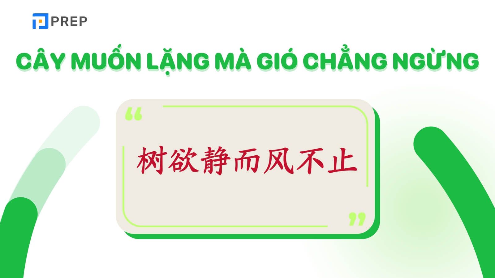 Cây muốn lặng mà gió chẳng ngừng tiếng Trung là gì?