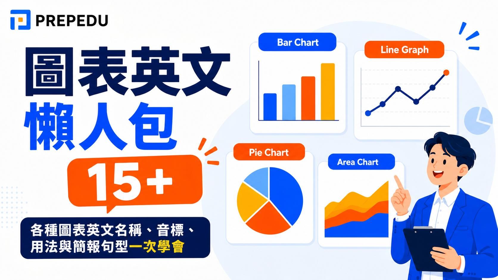 圖表英文懶人包：15+ 種各種圖表英文名稱、音標、用法與簡報句型一次學會