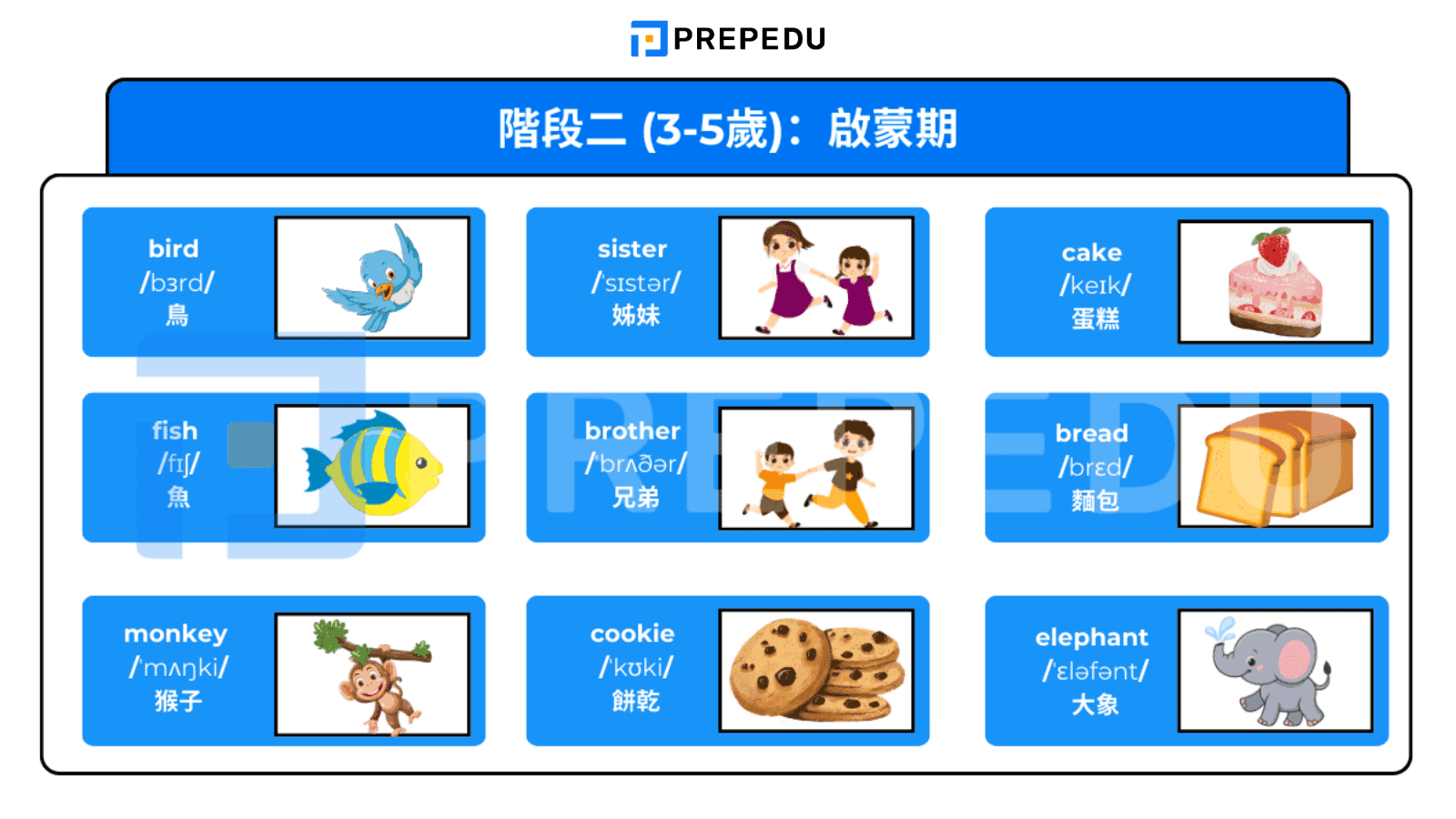 英文單字兒童 - 階段二 (3-5歲)