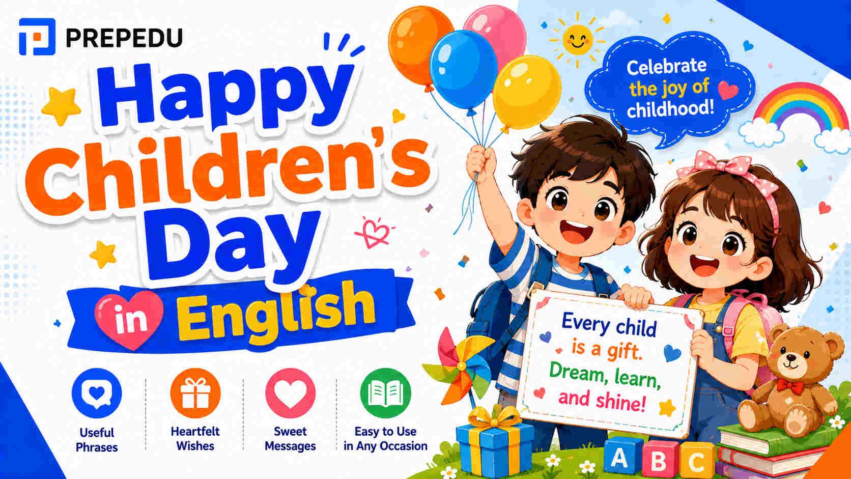 วันเด็กภาษาอังกฤษ: Children's Day แปลว่าอะไร + คำอวยพร-แคปชั่น