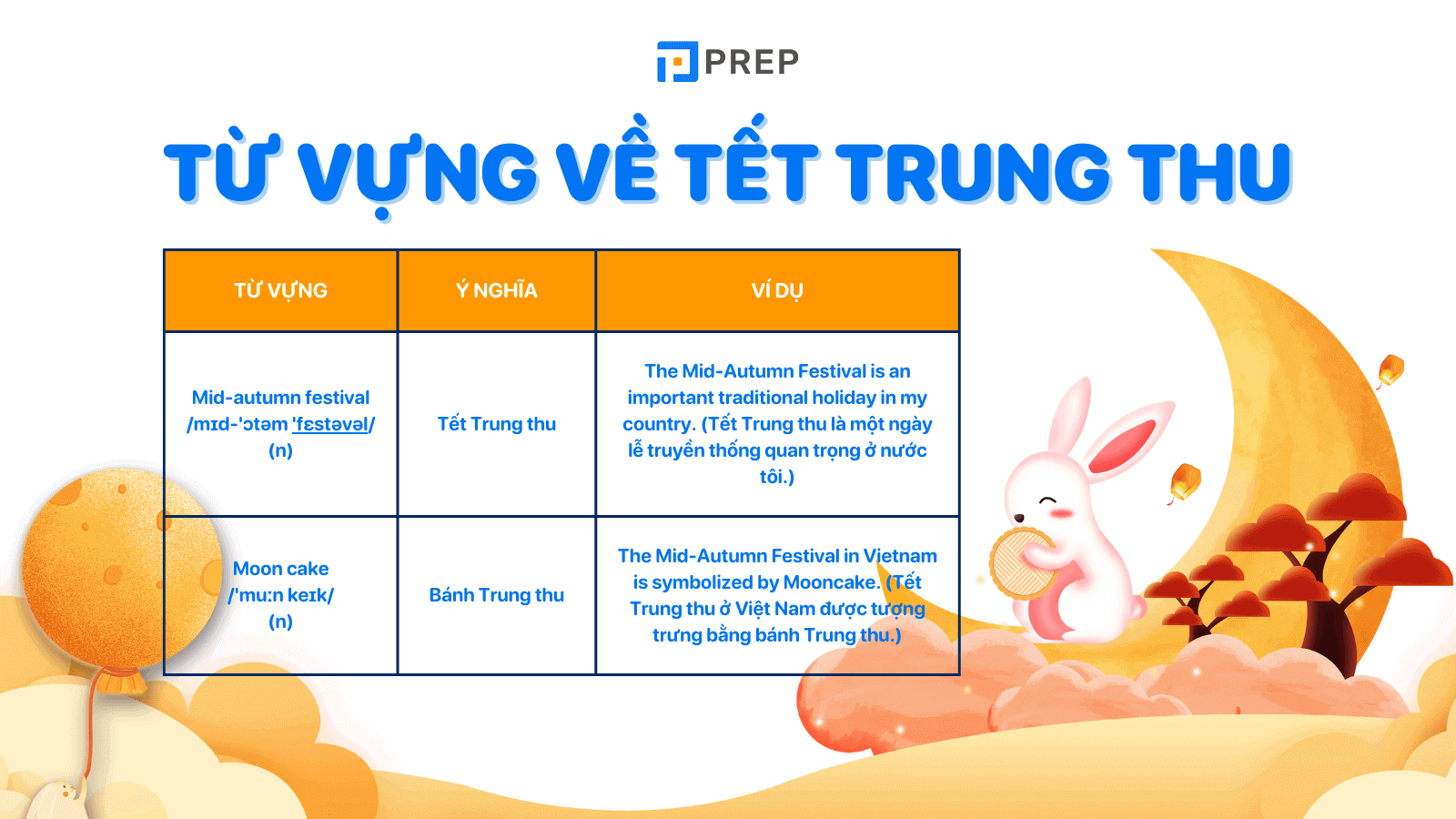 Từ vựng về Trung Thu tiếng Anh (Mid-autumn Festival) ý nghĩa & bổ ích