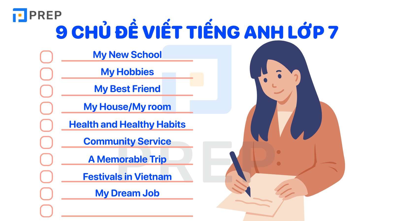 chủ đề viết tiếng Anh 7