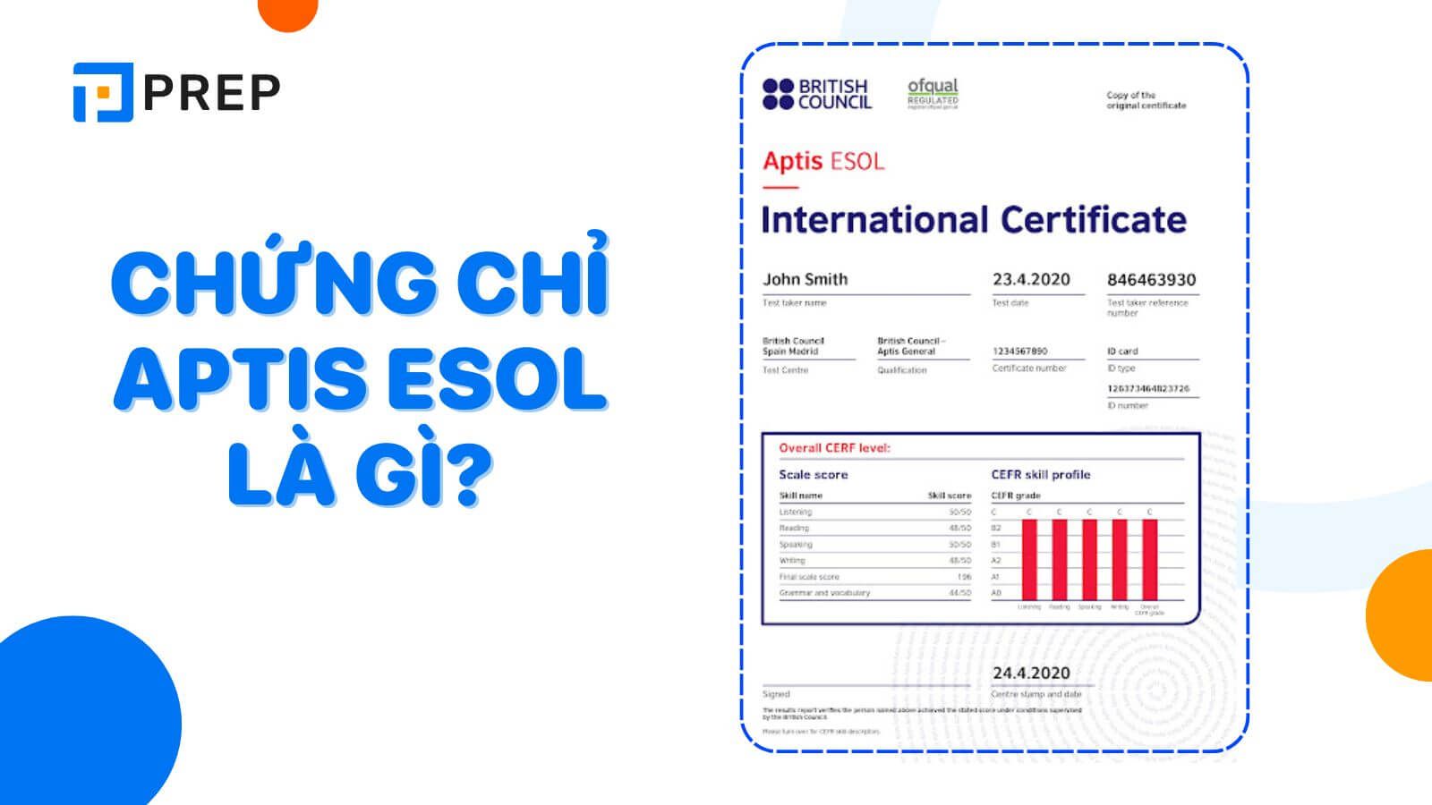 Chứng chỉ Aptis ESOL