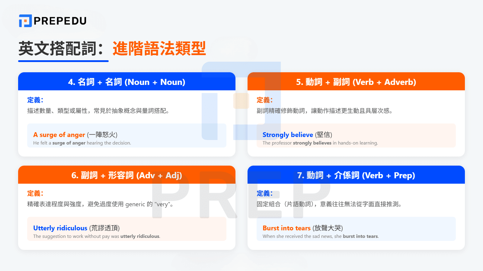常見英文搭配詞的語法類型
