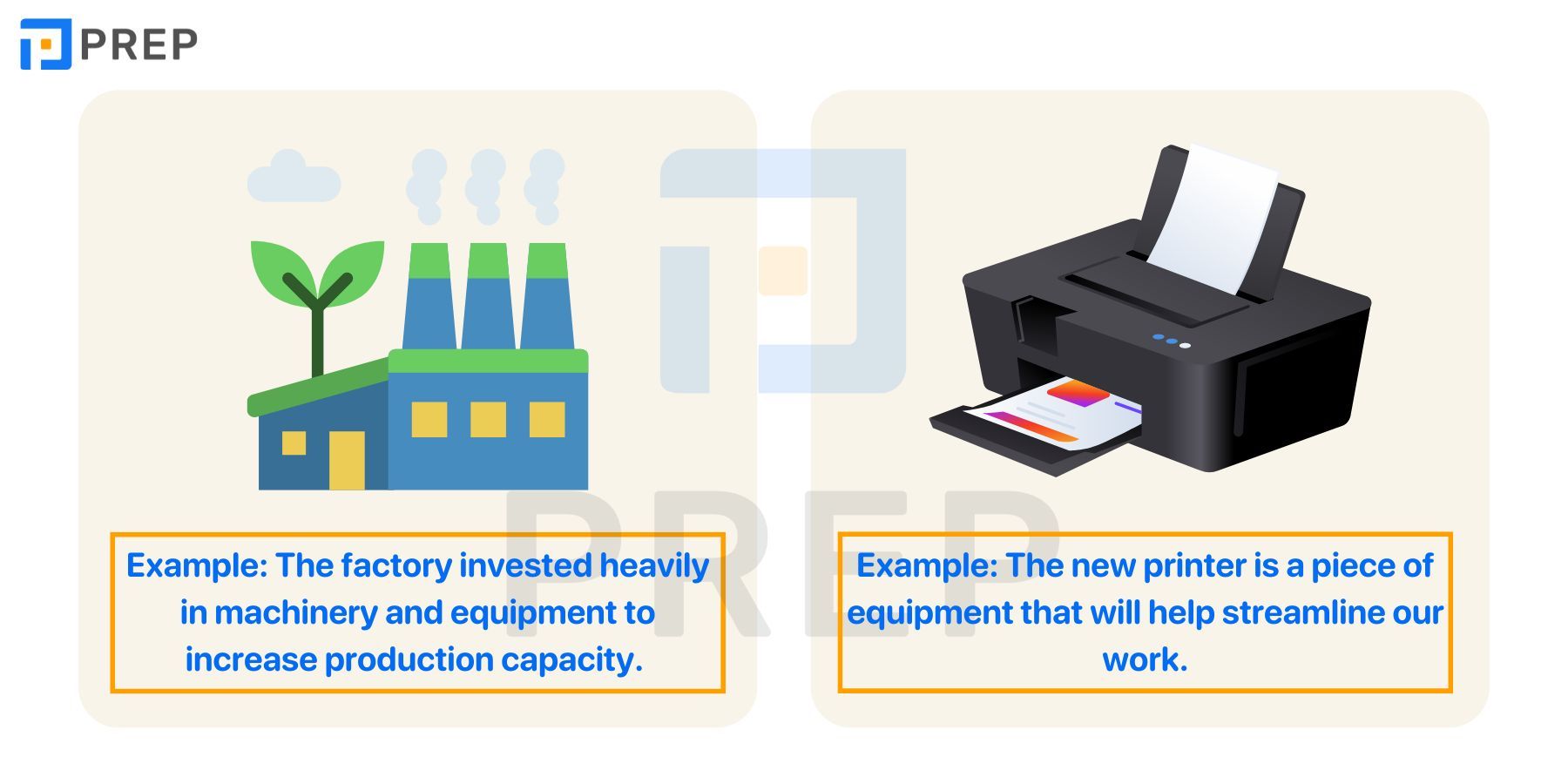 Từ và cụm từ đi kèm với Equipment