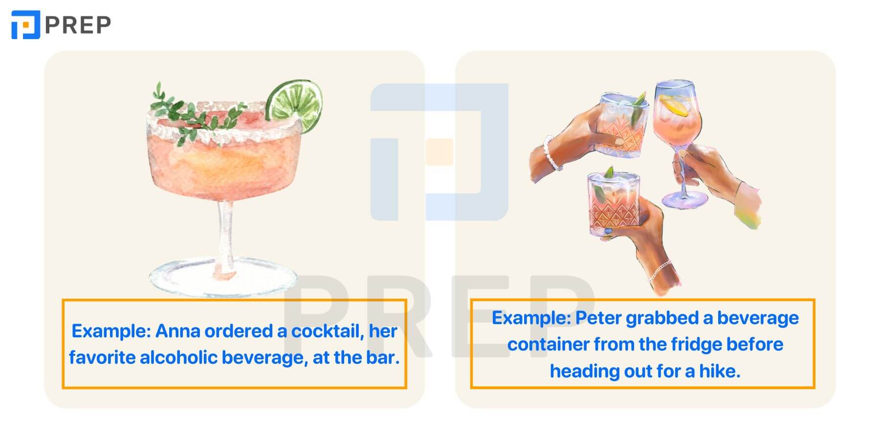 Collocations đi với Beverage