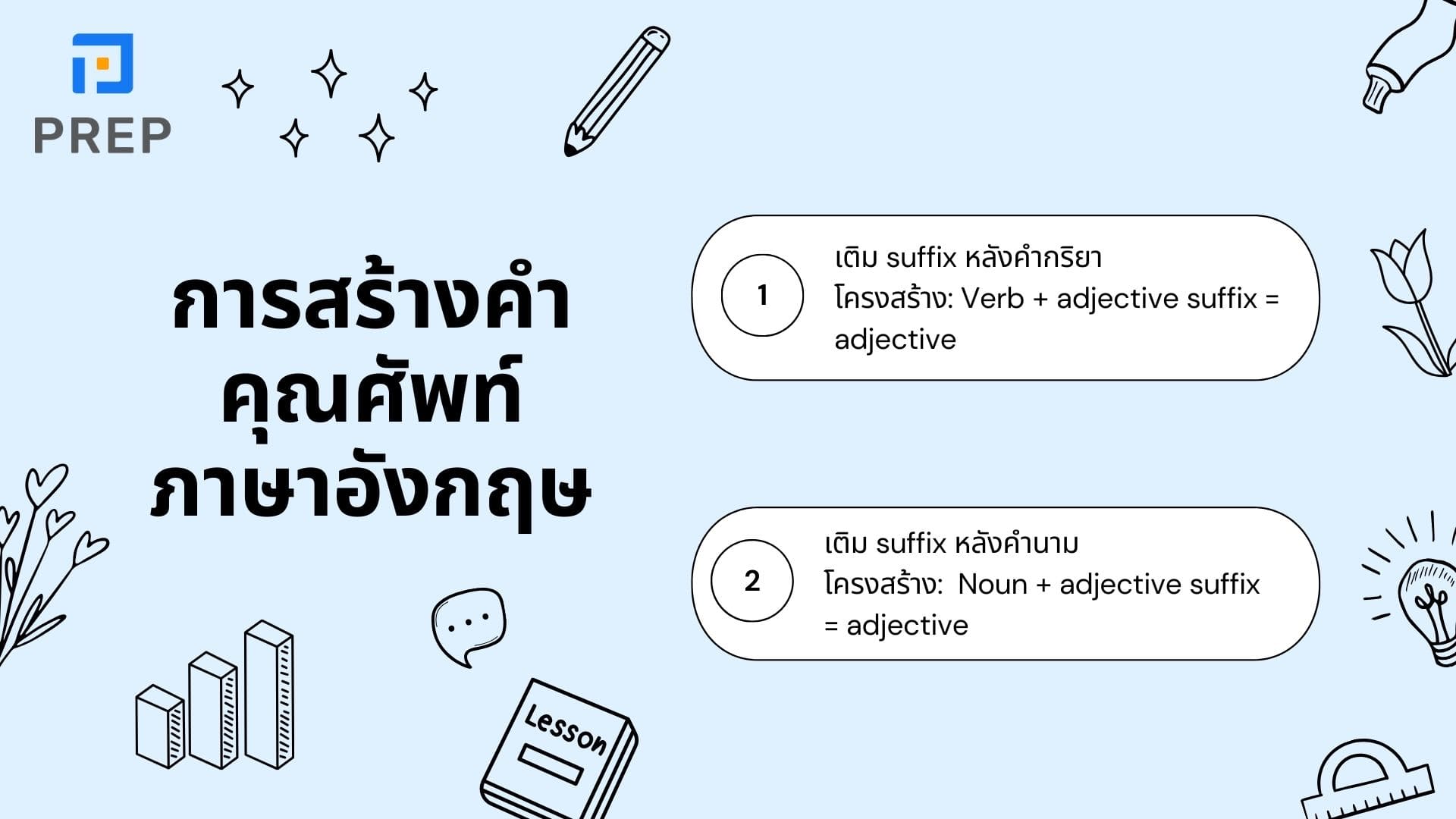Adjective suffix ในภาษาอังกฤษ 15+ ประเภทที่พบบ่อย