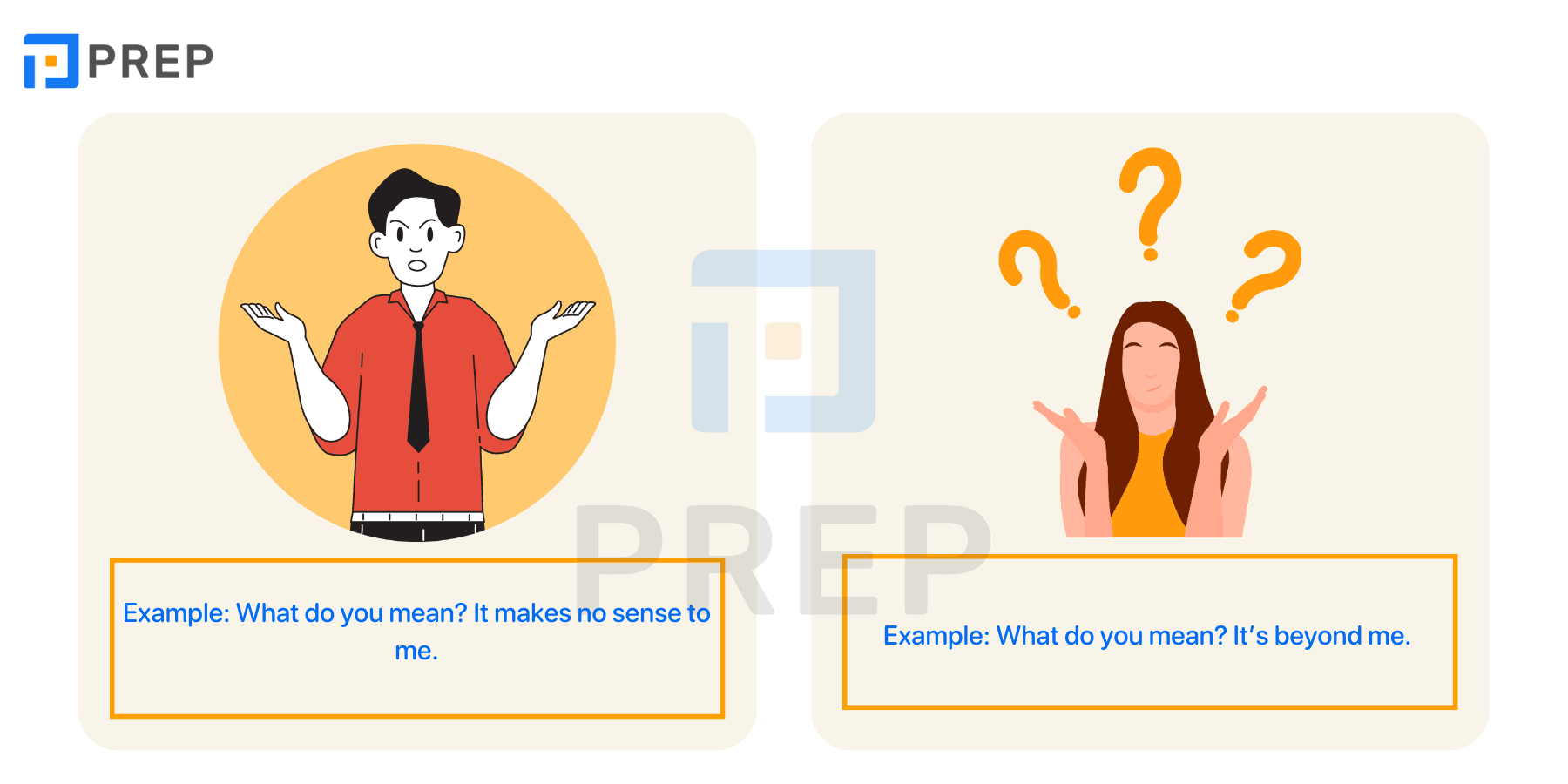 Common words and phrases used with What do you mean