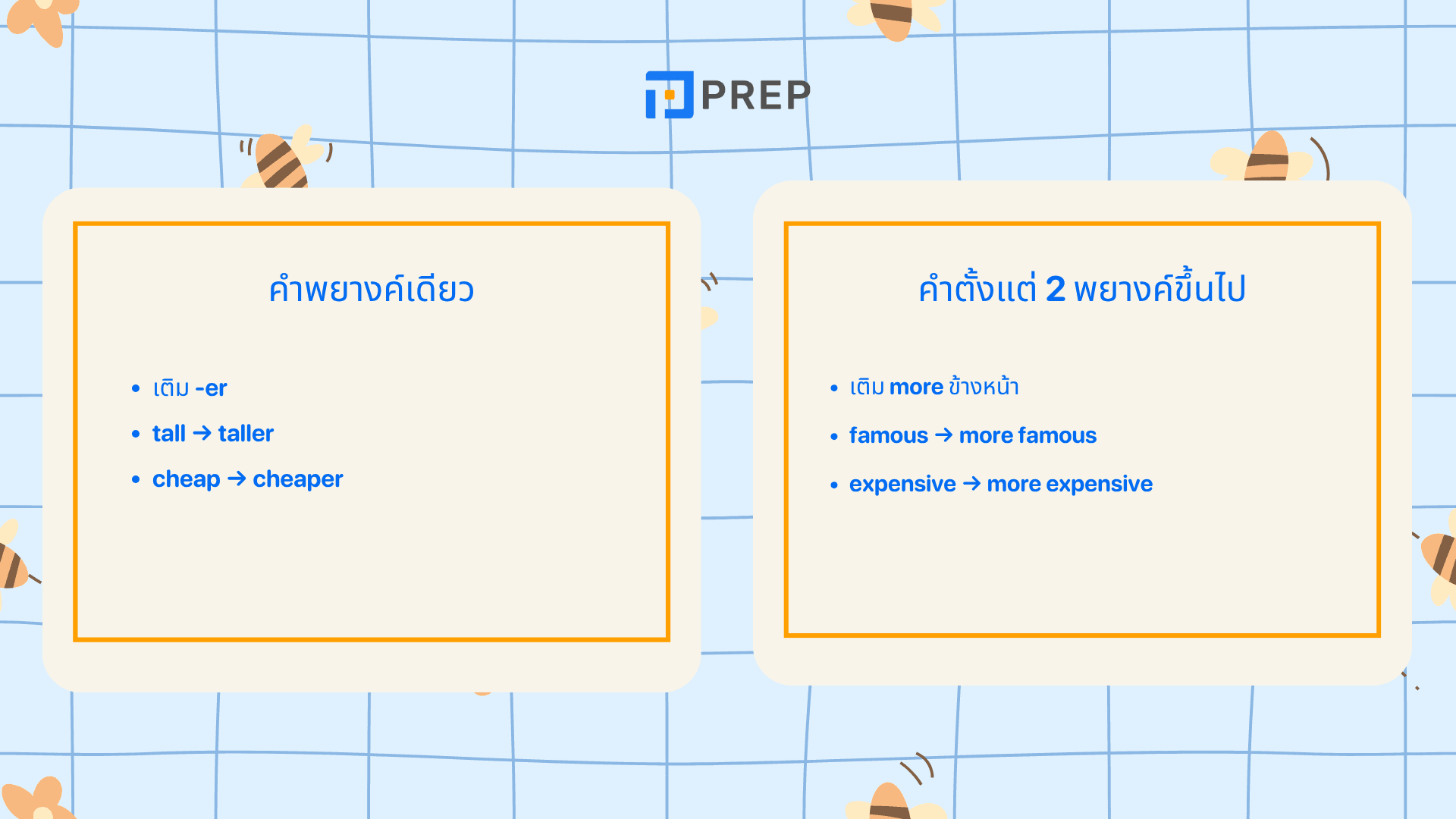 เปรียบเทียบ ภาษาอังกฤษ วิธีใช้ Comparative พร้อมตัวอย่าง