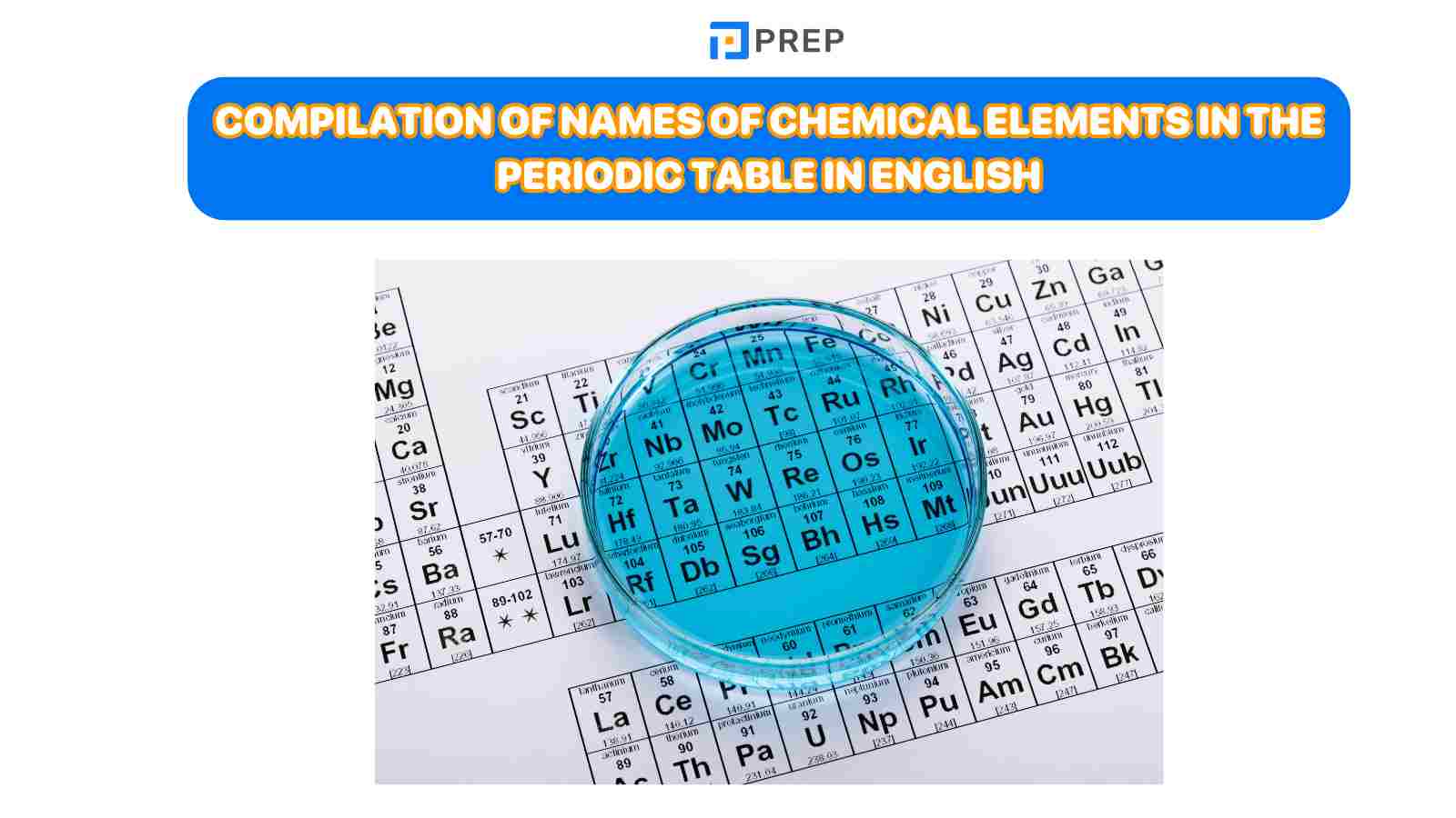 Compilation of names of Chemical elements in the Periodic table in English