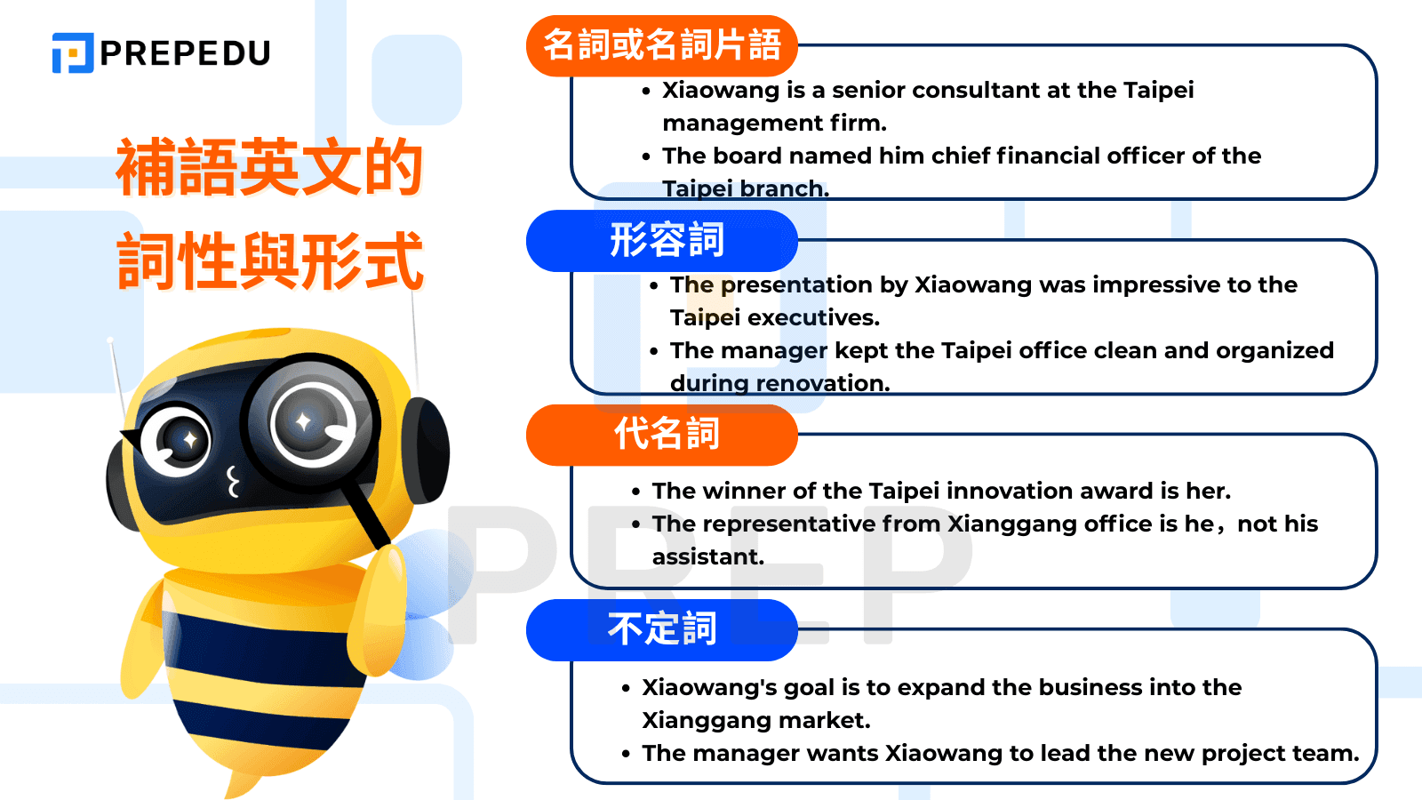 補語英文的詞性與形式