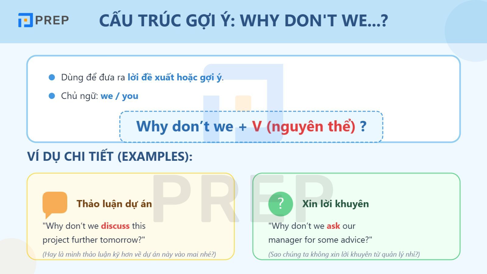 Công thức và cách dùng Why don’t we trong tiếng Anh