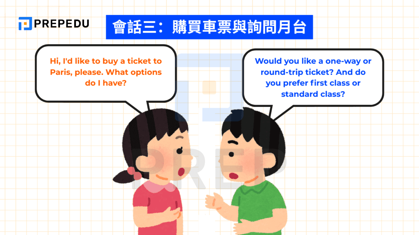 會話三：購買車票與詢問月台