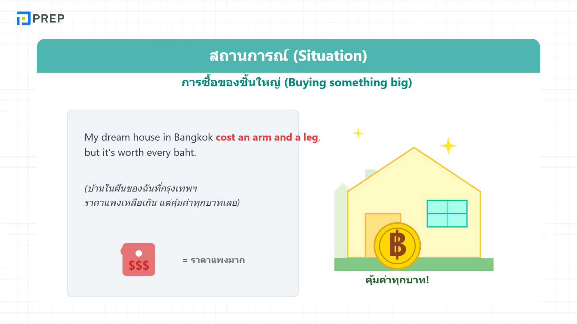 Cost an arm and a leg สำนวนภาษาอังกฤษที่หมายถึงสิ่งที่แพงมาก