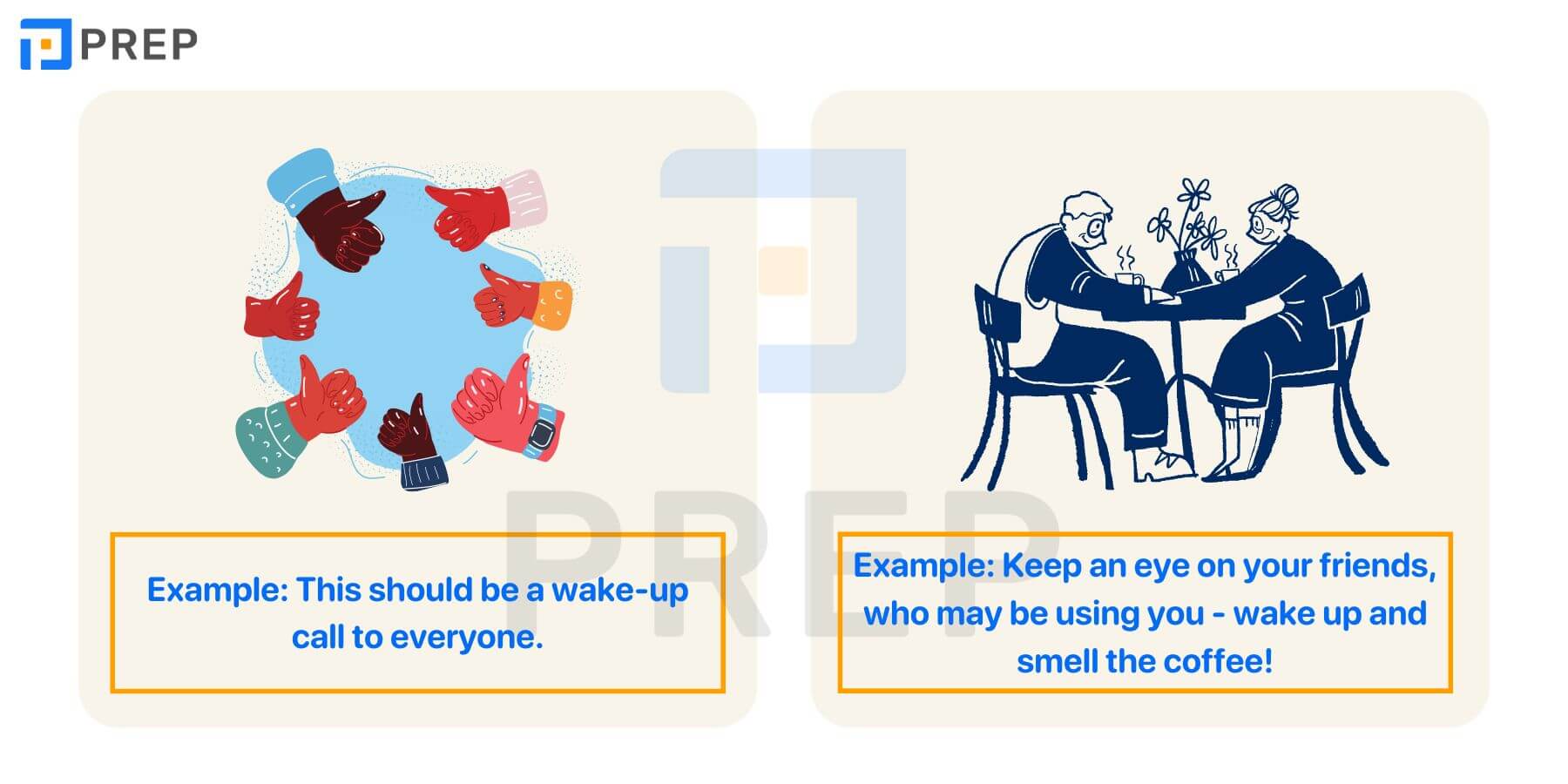 Cụm từ đi kèm với Wake up