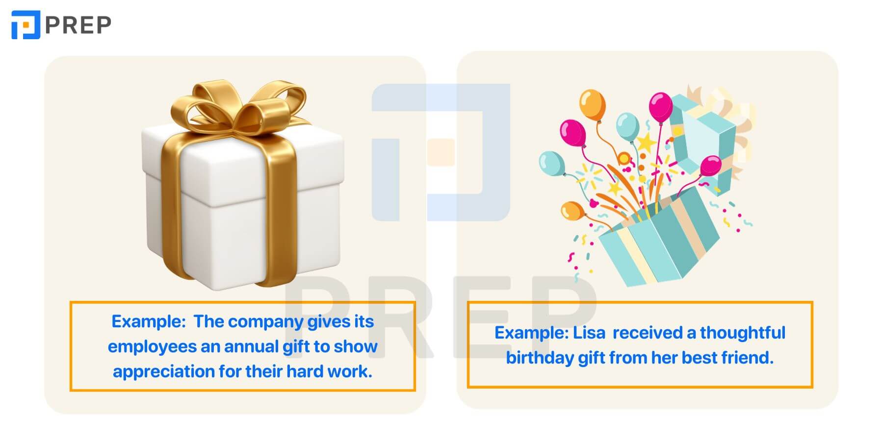 Cụm từ thông dụng với Gift