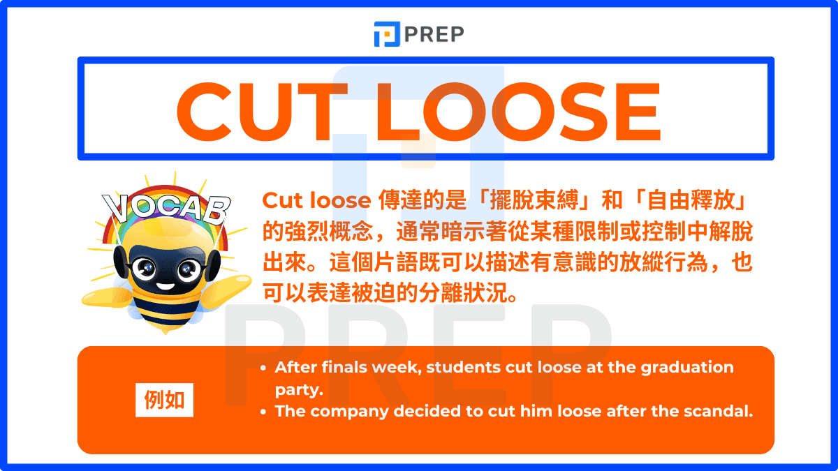 Cut loose 傳達的是「擺脫束縛」和「自由釋放」的強烈概念