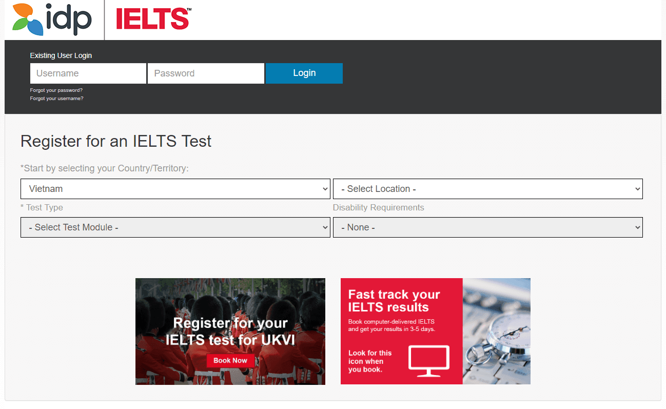 Đăng kí thi IELTS tại IDP Việt Nam