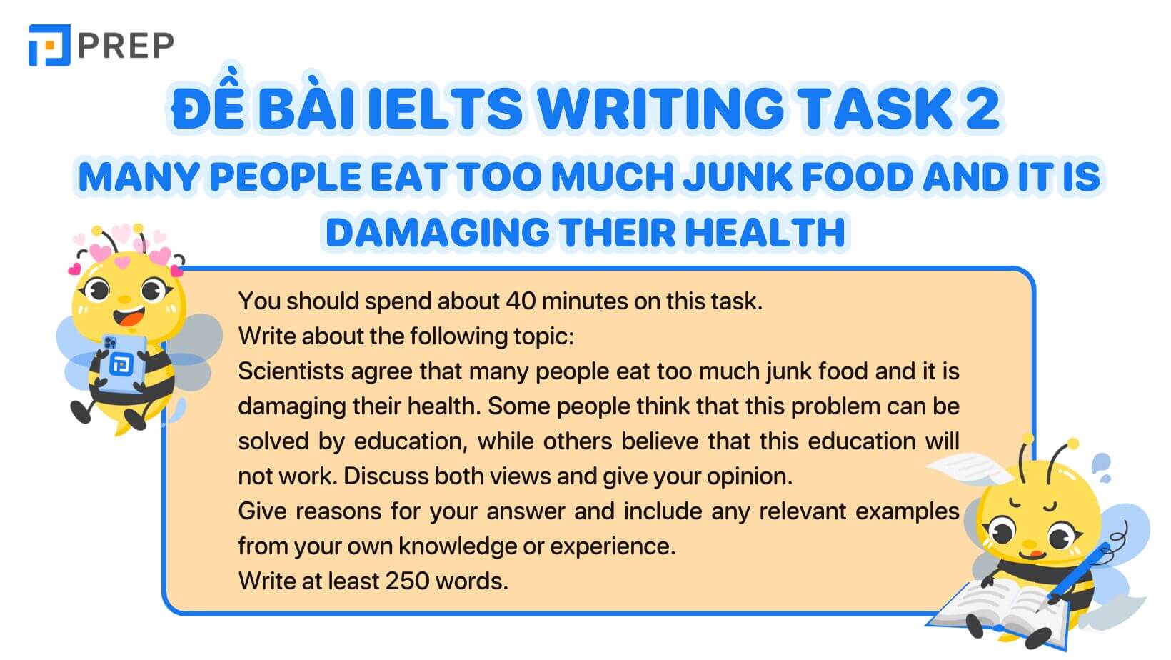IELTS Writing Task 2 Many people eat too much junk food and it is damaging their health