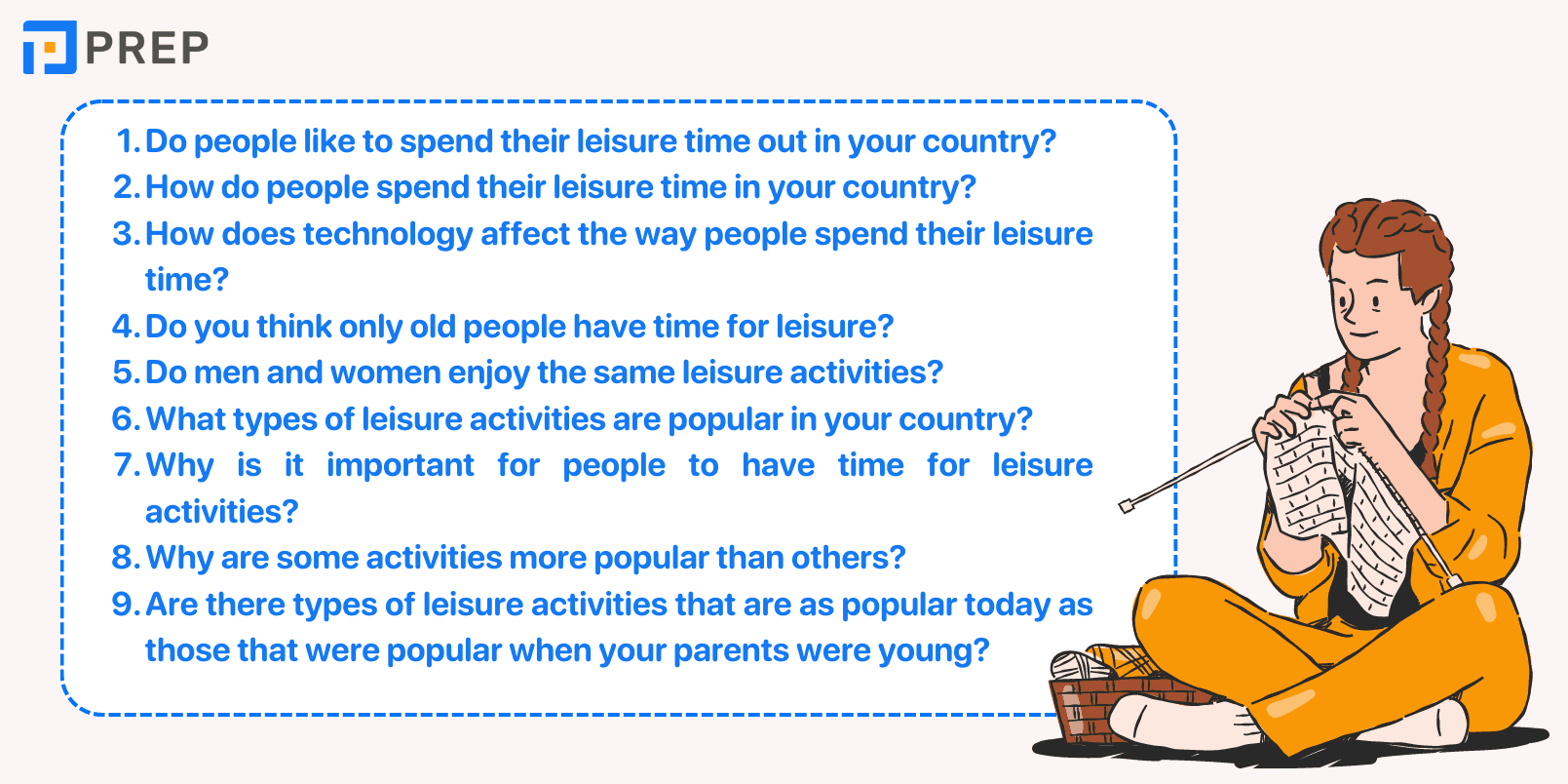 Các câu hỏi chủ đề IELTS Speaking Part 3 Leisure Activities
