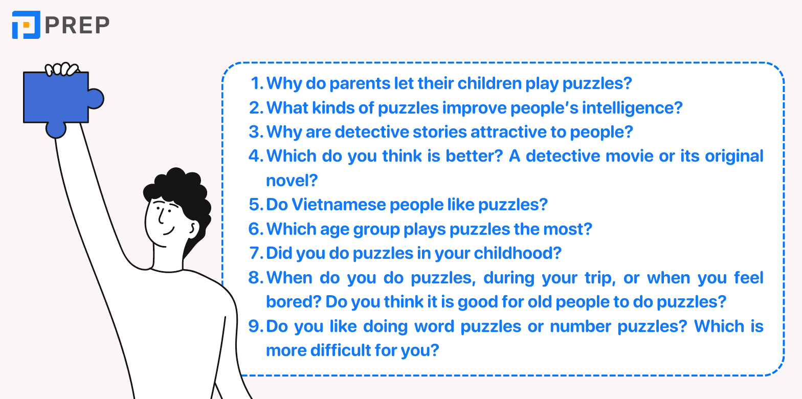 Các câu hỏi thuộc chủ đề IELTS Speaking Part 3 Puzzle