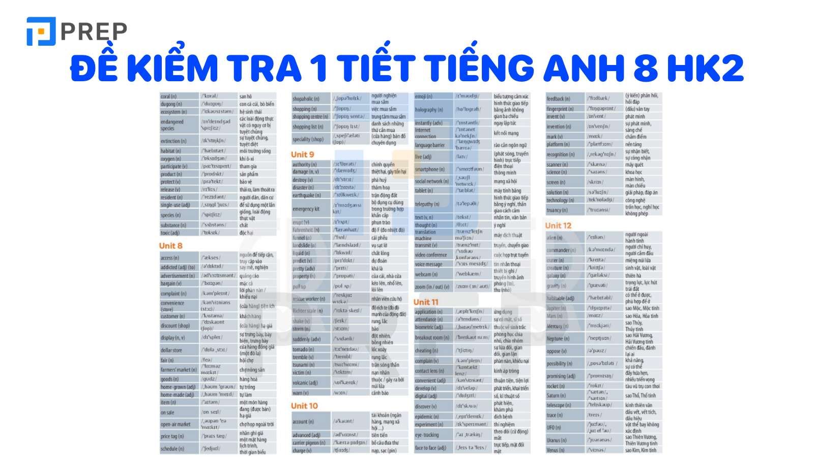đề kiểm tra 1 tiết tiếng Anh lớp 8 hk2