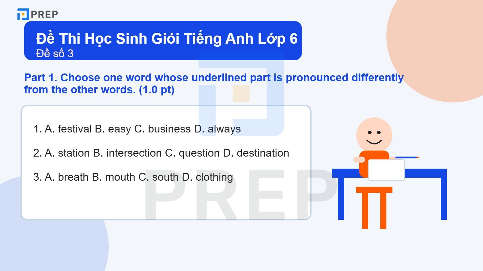 Đề Thi Học Sinh Giỏi Tiếng Anh Lớp 6