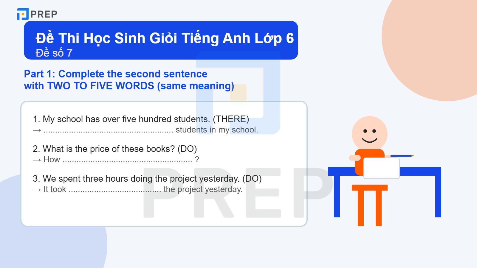 Đề Thi Học Sinh Giỏi Tiếng Anh Lớp 6